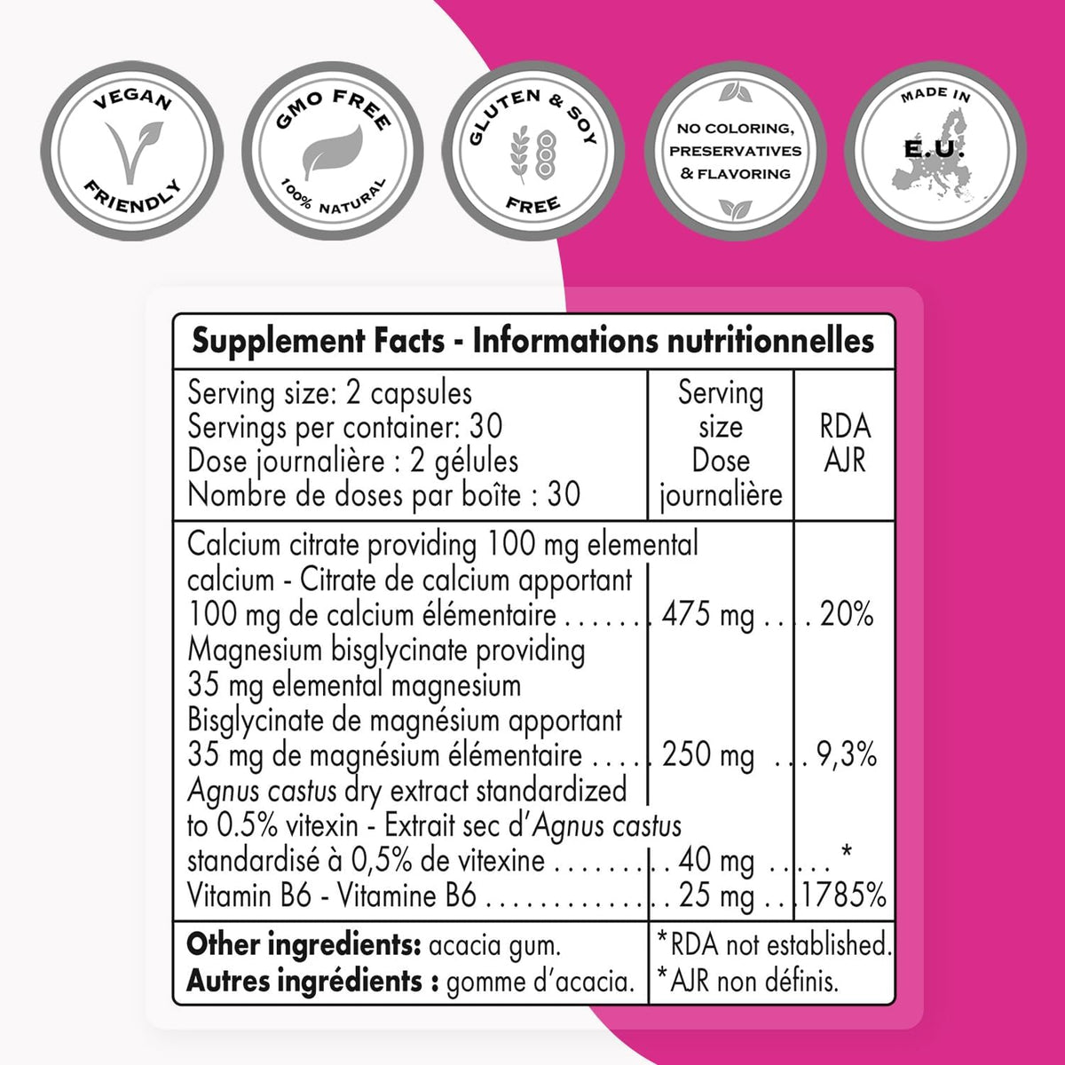 SuperSmart Premenstrual Comfort (Advanced Formula) - Vitex Chasteberry & Vitamin B6 - 60 Vegetarian Capsules - görsel 3