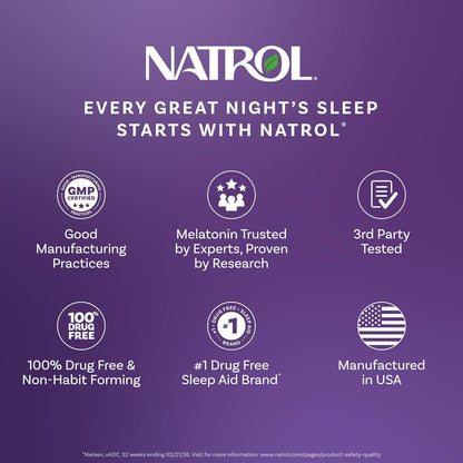 Natrol Melatonin Gummies – 10 mg, 60 Strawberry-Flavoured Gummies for Adult Sleep Support