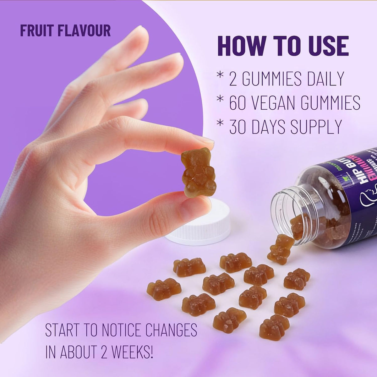 Hips & Butt Enhancement Gummies, Vegan, 60 Ct | Buttocks Multivitamins for Women - görsel 5