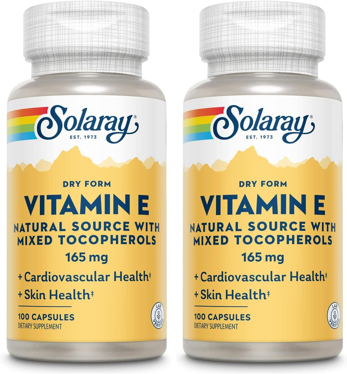 SOLARAY Vitamin E Dry 200 IU with Mixed Tocopherols – Supports Heart & Skin Health – 100 Capsules - görsel 8