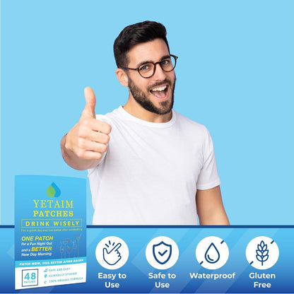 YETAIM Recovery Patches, 48 Pack, Energy Boost & Fast Recovery – Clear Blue