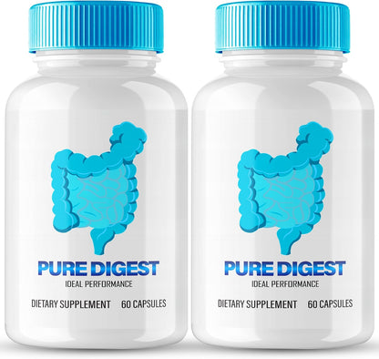 Pure Digest Capsules - Gut and Digestive Support Supplement Capsules (Pack of 2)