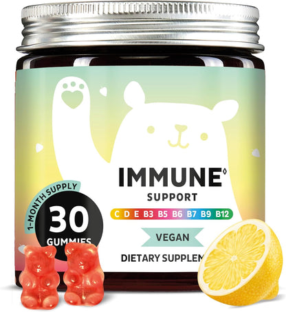 Bears with Benefits Immune Support Gummies – Daily Immune Boost with Vitamin C, D, B6 & B12 – Vegan, Naturally Flavoured (30 Gummies)