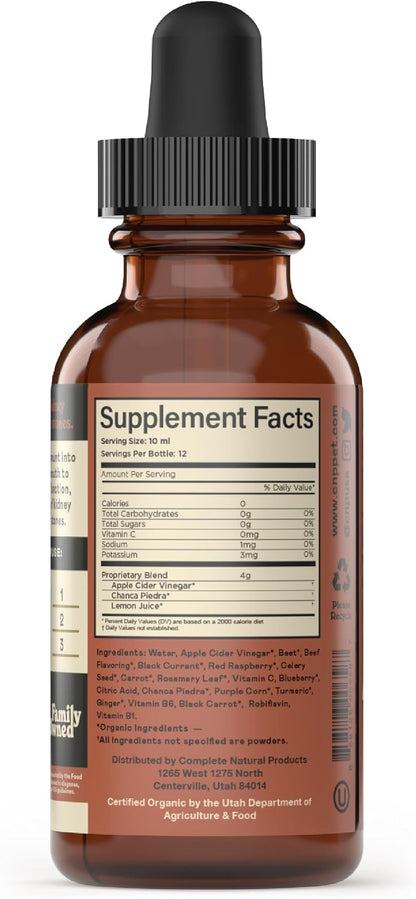 Complete Natural Products Organic Kidney & Bladder Concentrate for Pets - 4oz - Pure Organic Kidney & Bladder Concentrate