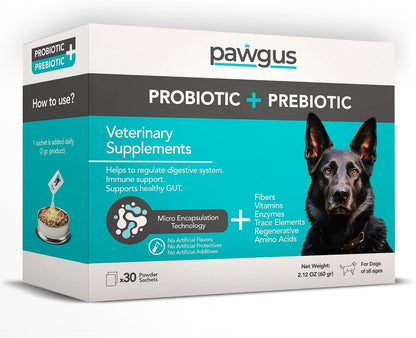 Ultimate Prebiotic and Probiotic Combo for Dogs – 30 Sachets – 7 Billion CFU