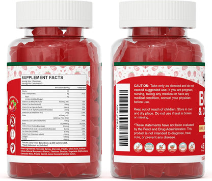 Hurdilen Hair, Skin and Nails Gummies - 10000mcg Biotin & Collagen, 90 Gummies for Women and Men