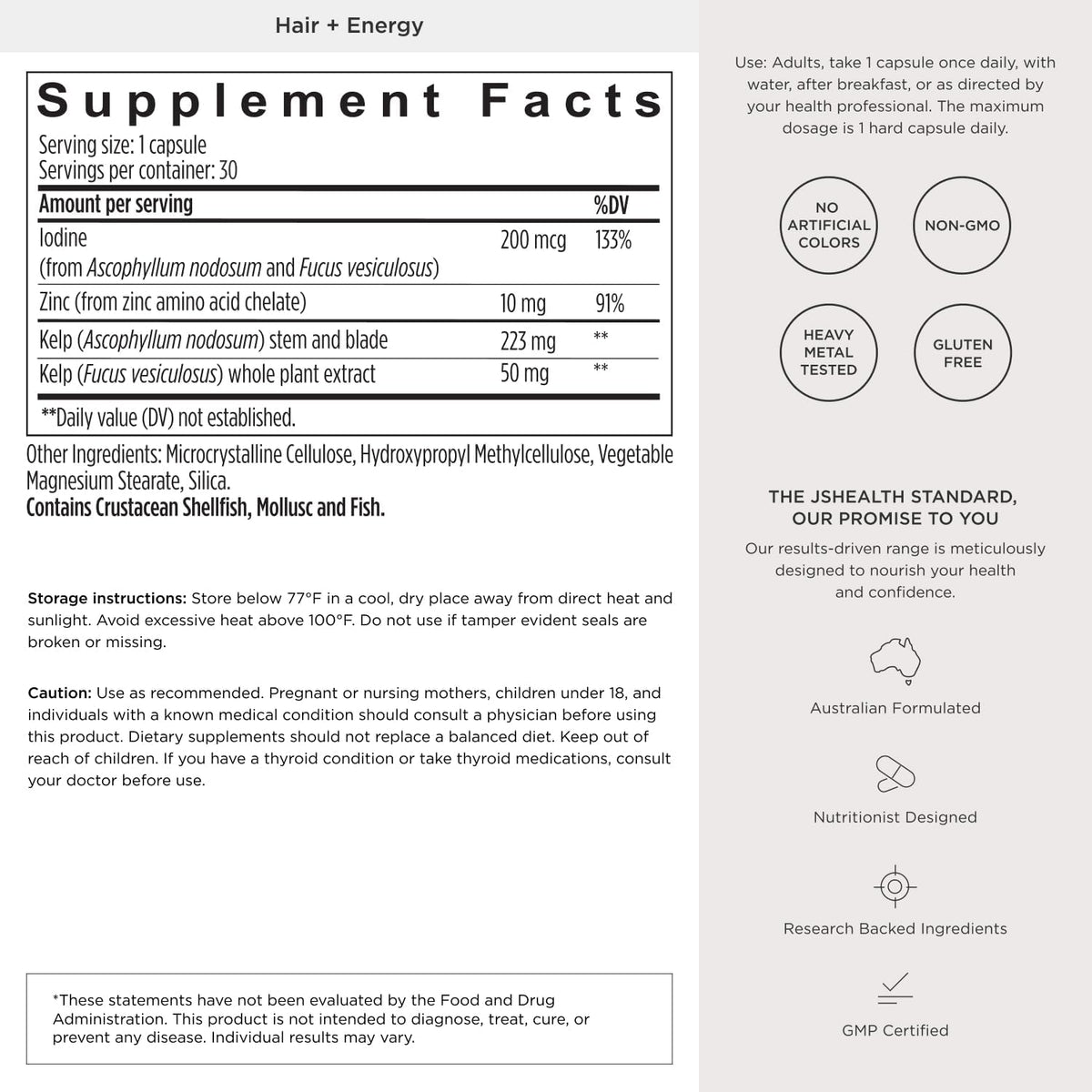 JSHealth Hair Growth Vitamins for Women - – Supports thicker, stronger-looking hair: Iodine from kelp contributes – Image 8