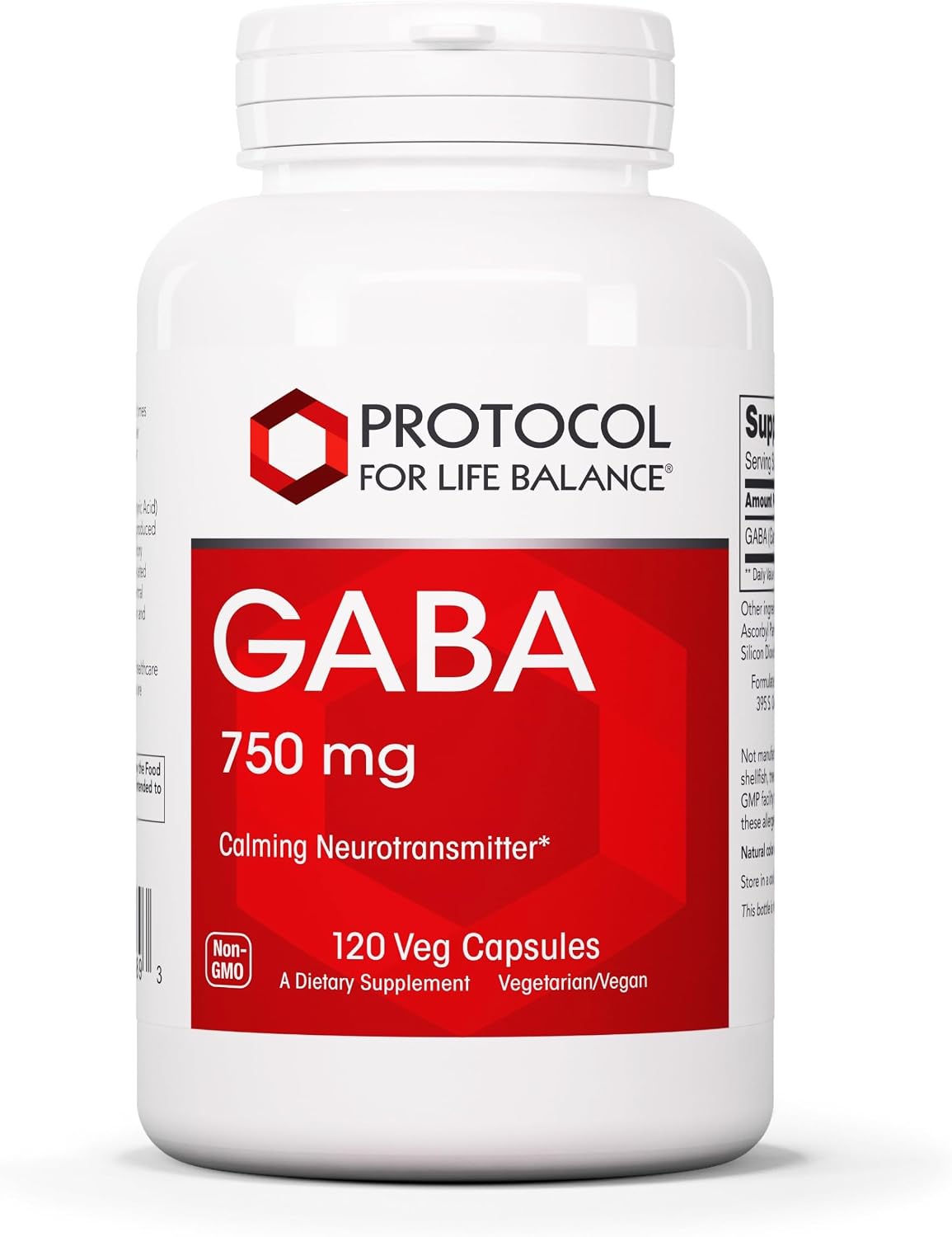 Protocol for Life Balance GABA 750mg - Cognitive Function Support - 120 Vegan Capsules - görsel 1