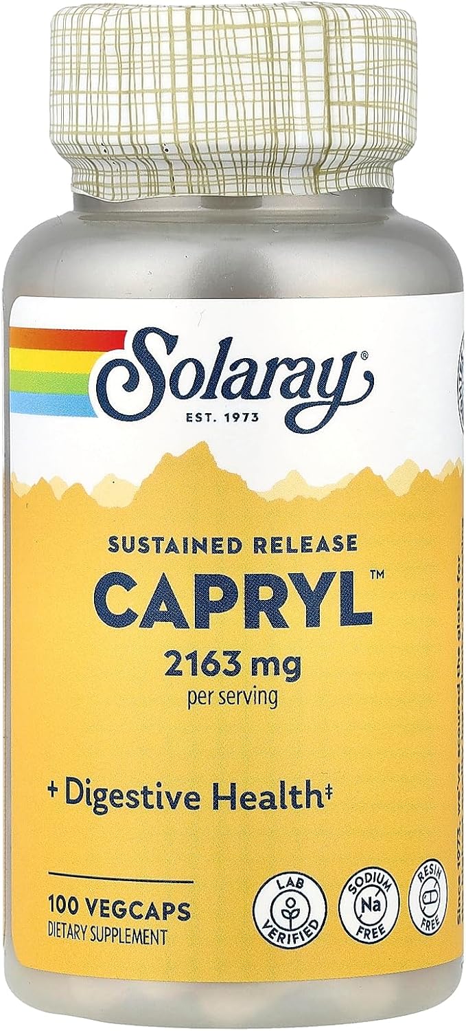 Solaray Capryl Sodium-Free Resin-Free - 100 Vegetarian Capsules - görsel 1
