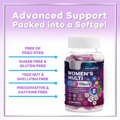 Multivitamin for Women – Complete Daily Supplement with Biotin, Iron and Vitamin D3
