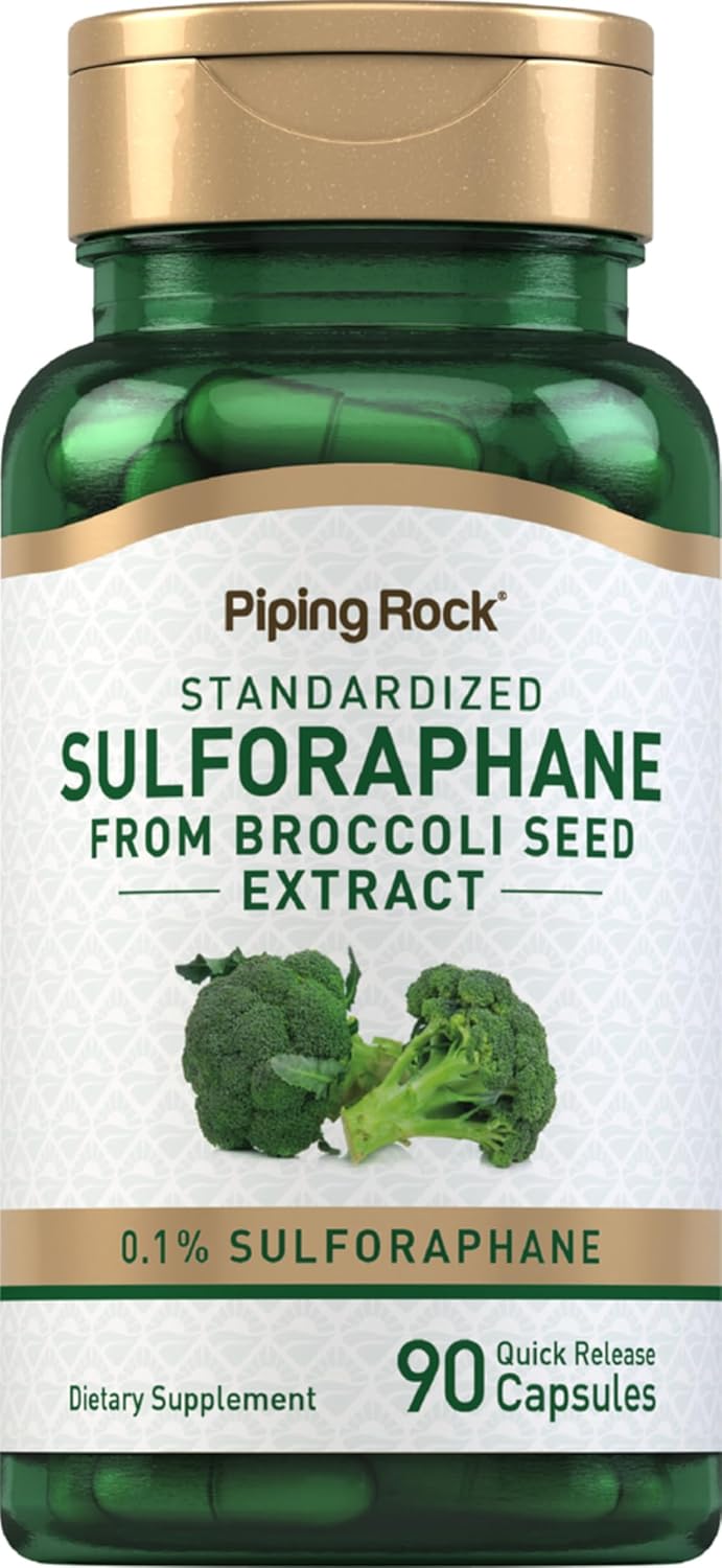Piping Rock Sulforaphane Food Supplement Capsules, 400mcg, 90 Capsules - görsel 1
