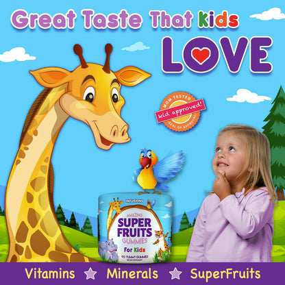 Infusions Super Fruit Gummies for Kids – Antioxidant Blend – 90 Count