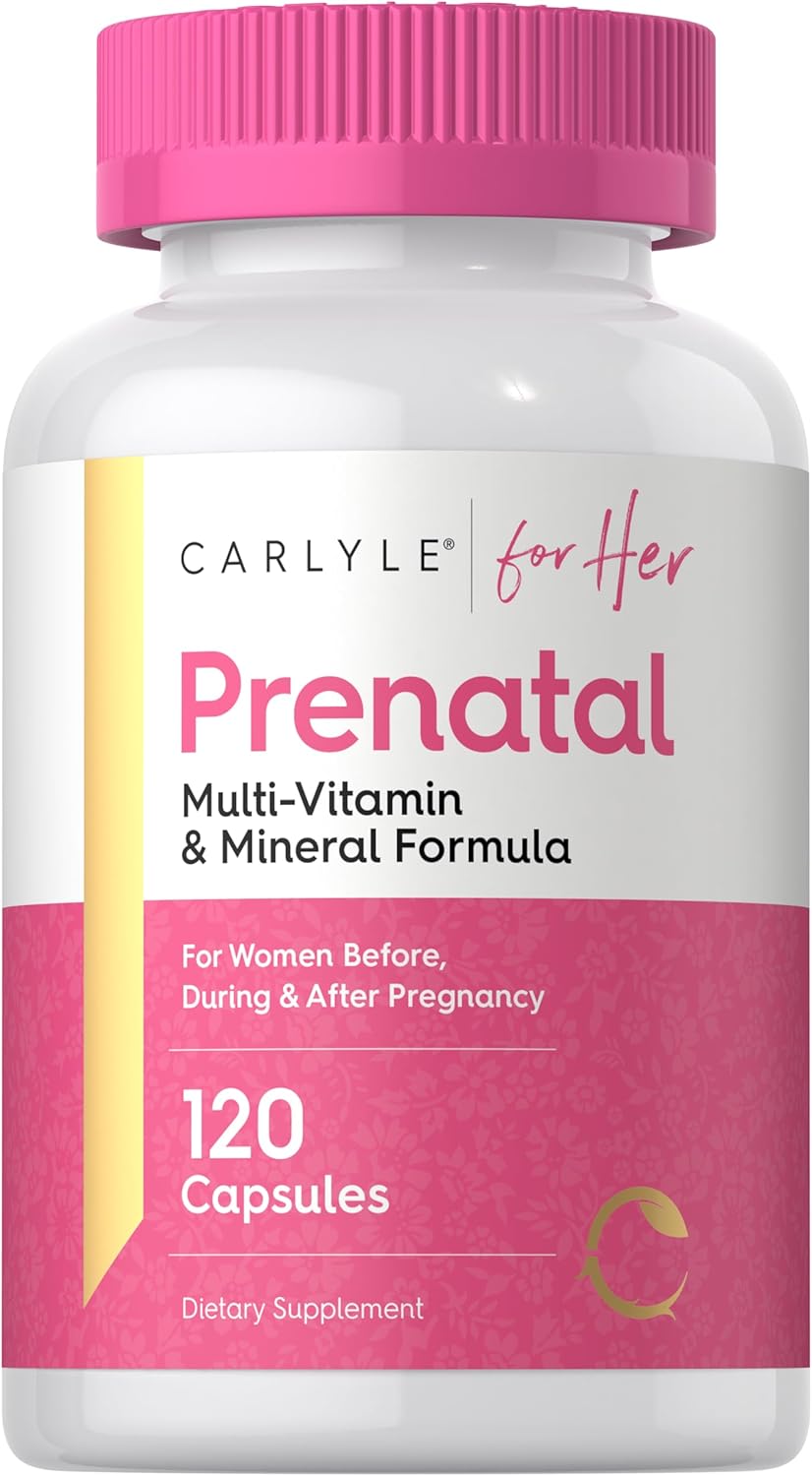 Carlyle Prenatal Vitamins for Women – Multivitamin & Mineral with Folic Acid, 120 Capsules - görsel 1