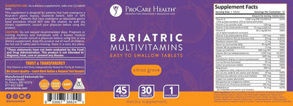 ProCare Health Bariatric Multivitamin with Iron 45mg - 30 Tablets