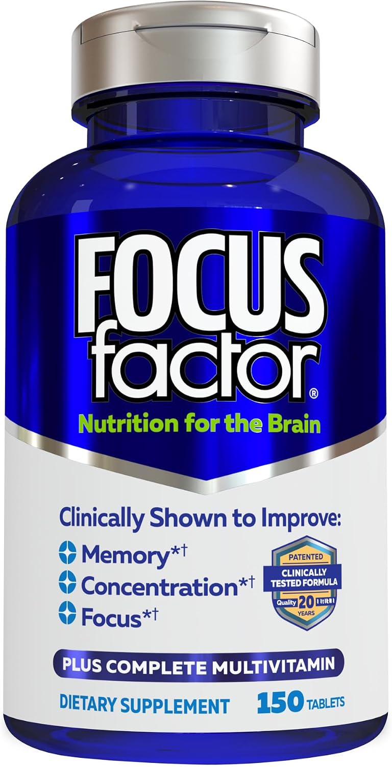 Focus Factor Nutrition for The Brain – Memory & Concentration Supplement, 150 Count - görsel 1