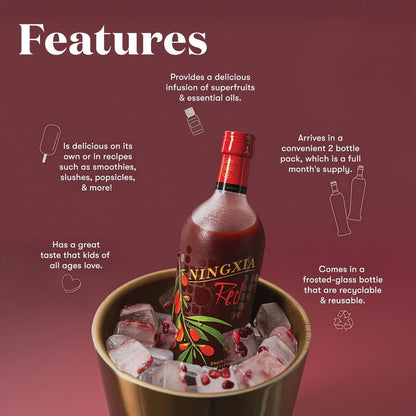 Young Living NingXia Red Antioxidant Drink – Superfruit Blend with Wolfberry, Blueberry & Pomegranate, 750 ml (Pack of 2)