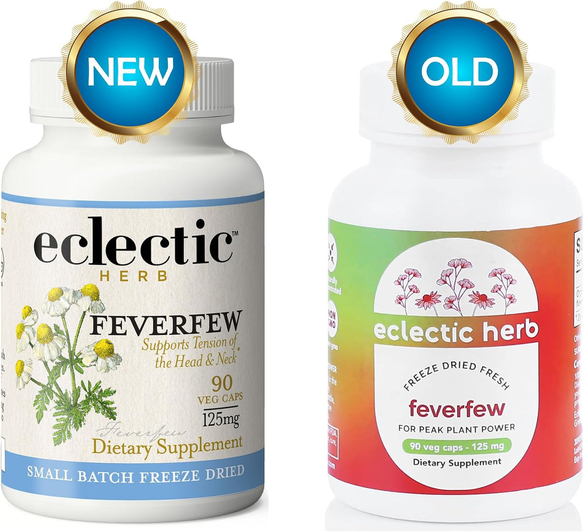 Eclectic Herb Feverfew Capsules - Freeze-Dried Fresh - Support for Head and Neck Tension - 90 Capsules, 125 mg - görsel 2