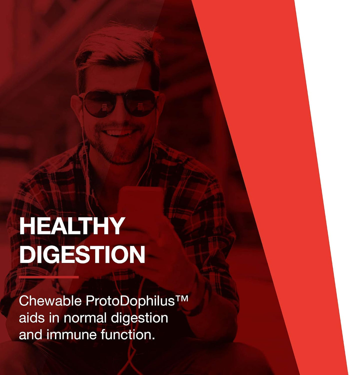 PROTOCOL FOR LIFE BALANCE Chewable Protodophilus - 10 Billion CFU Probiotic - Chewable Tablet for Adults & Kids - for Digestive Health & Immune Support* - Vegan & Halal - 60 Chewables - görsel 8