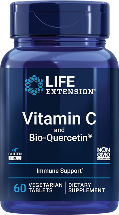 Life Extension Vitamin C and Bio-Quercetin Phytosome – Cardiovascular Health & Immune Support Food Supplement, 60 Tablets