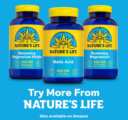 Nature's Life Malic Acid 800 mg, 100 Vegetarian Tablets