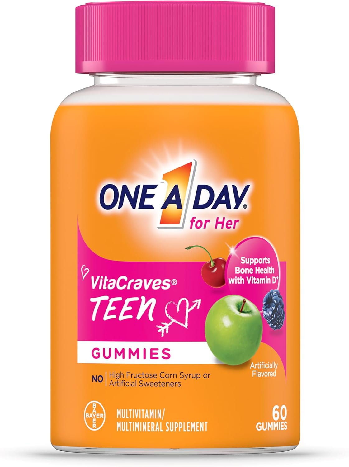 One A Day Teen Girl Multivitamin Gummies, 60 Gummies - görsel 1