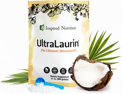 UltraLaurin Monolaurin Supplement – 3,000 mg Coconut-Derived Pellets – 595 g (200 Servings) – Vegan, Non-GMO