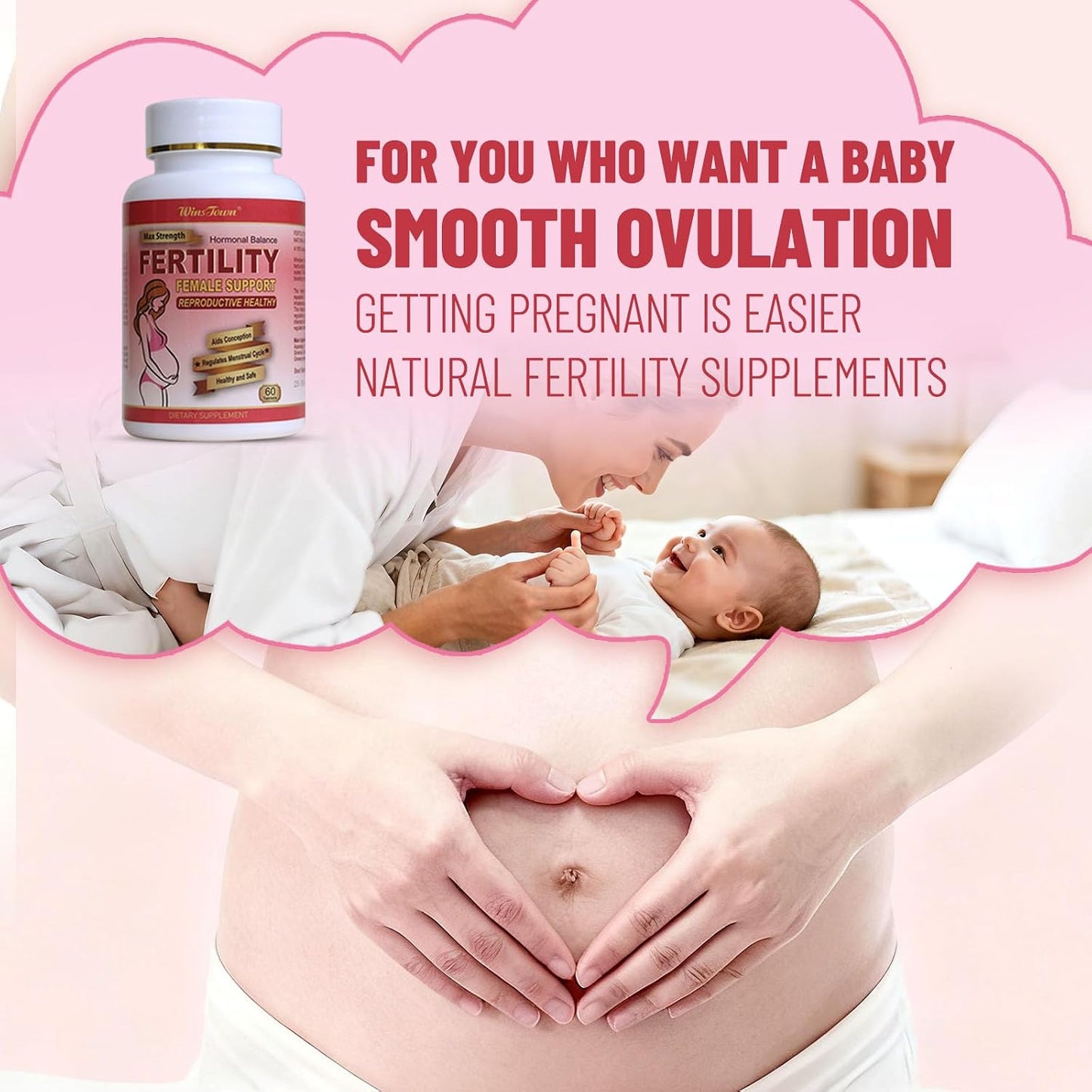 Wins Town Fertility Tablets – Prenatal Vitamin for Women, 60 Count - görsel 6