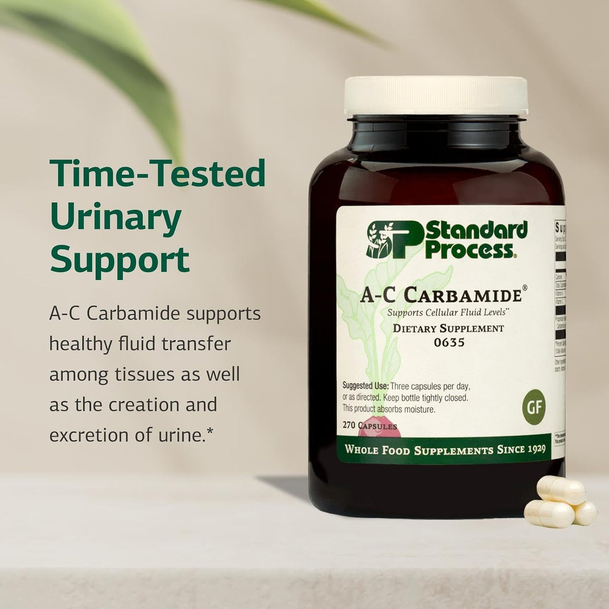 Standard Process A-C Carbamide – Supports Healthy Urine Excretion & Cellular Fluid Levels – Contains Vitamin A & Antioxidant Vitamin C – Gluten-Free, Non-Dairy & Non-Soy – 270 Capsules - görsel 3