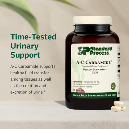 Standard Process A-C Carbamide – Supports Healthy Urine Excretion & Cellular Fluid Levels – Contains Vitamin A & Antioxidant Vitamin C – Gluten-Free, Non-Dairy & Non-Soy – 270 Capsules