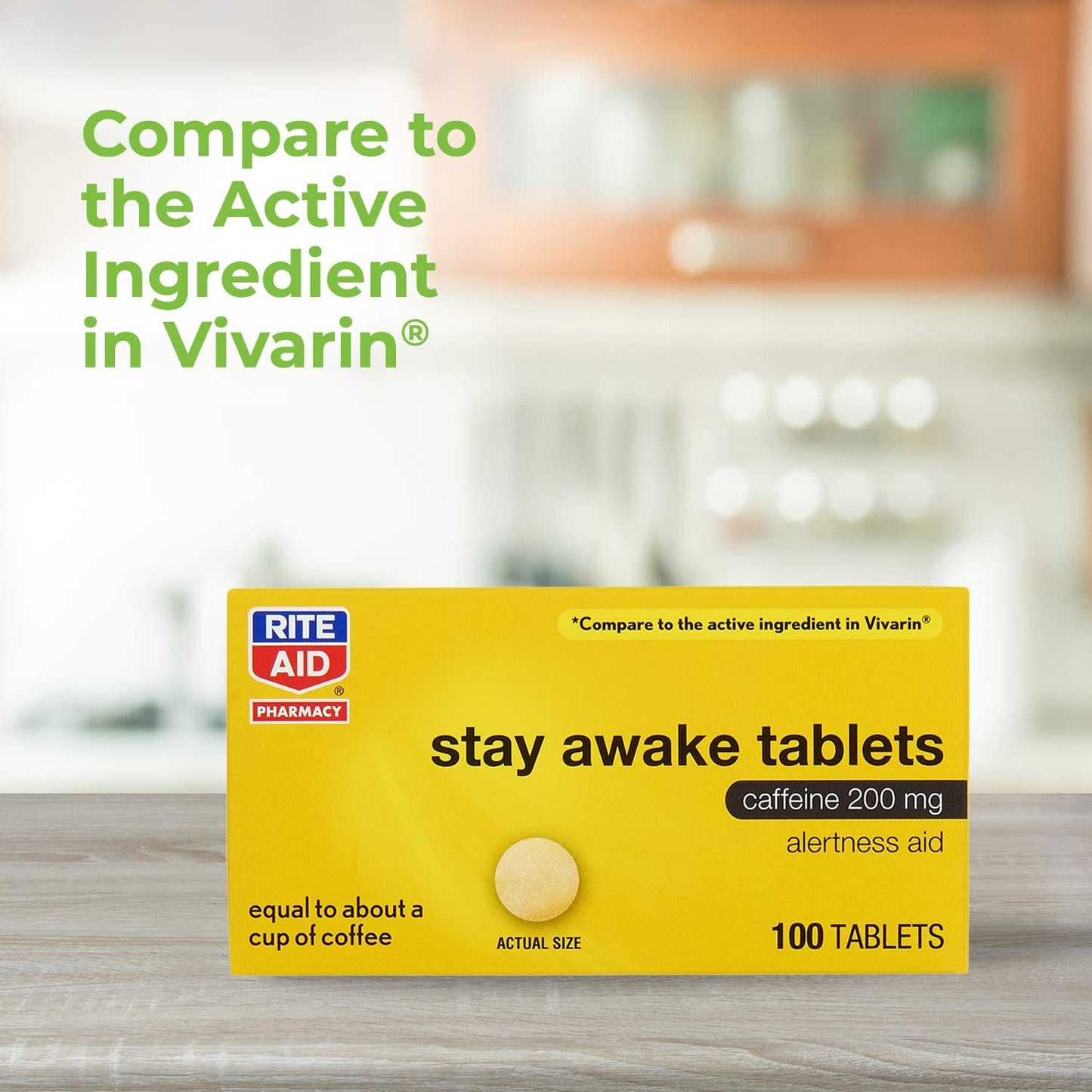 Rite Aid Stay Awake Caffeine Tablets, 200 mg, 100 Tablets - görsel 7
