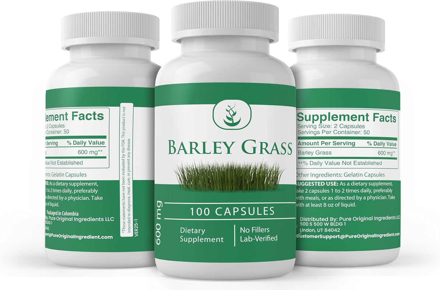 Pure Original Ingredients Barley Grass, 100 Capsules, Laboratory Verified - görsel 4