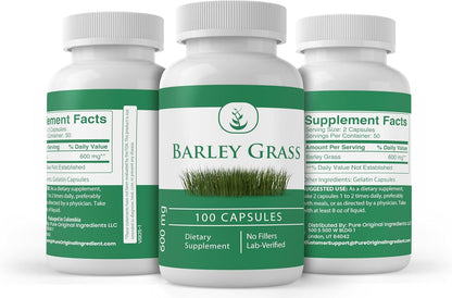 Pure Original Ingredients Barley Grass, 100 Capsules, Laboratory Verified