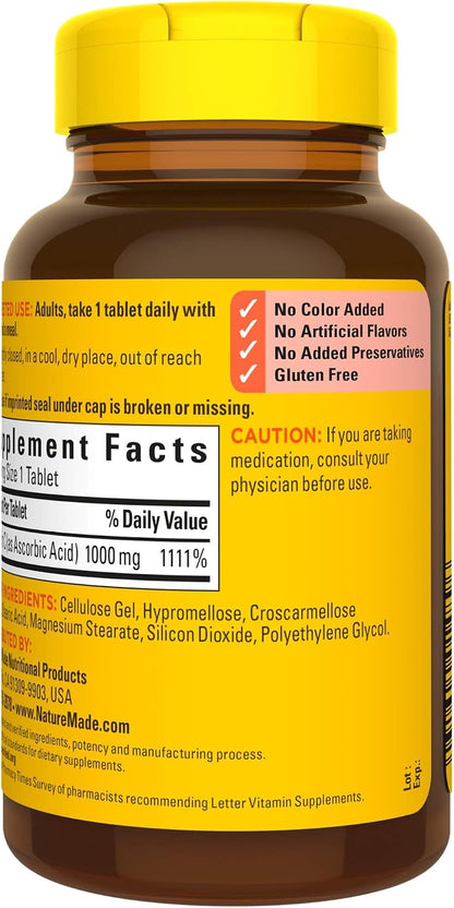 Nature Made Vitamin C 1000 mg Tablets, 300 Tablets (Pack of 3)
