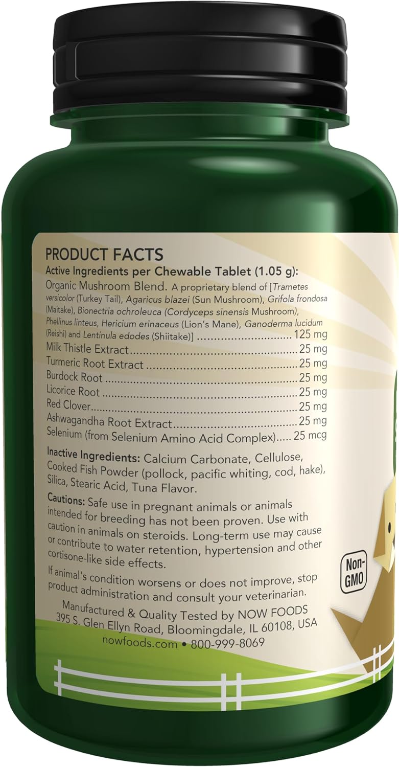 NOW Pet Health Immune Support Supplement for Cats & Dogs – NASC Certified, 90 Chewable Tablets - görsel 3