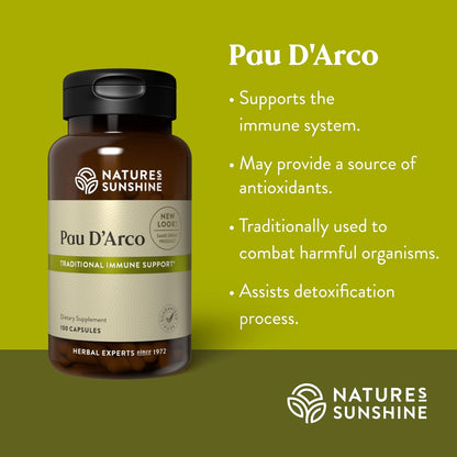 Nature's Sunshine Pau D'Arco, 100 Capsules