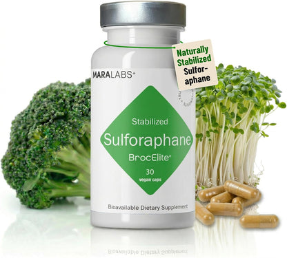 BrocElite Mara Labs Plus - Stabilised Broccoli Sulforaphane Supplement, Glyphosate Residue Free, 60 Vegan Capsules