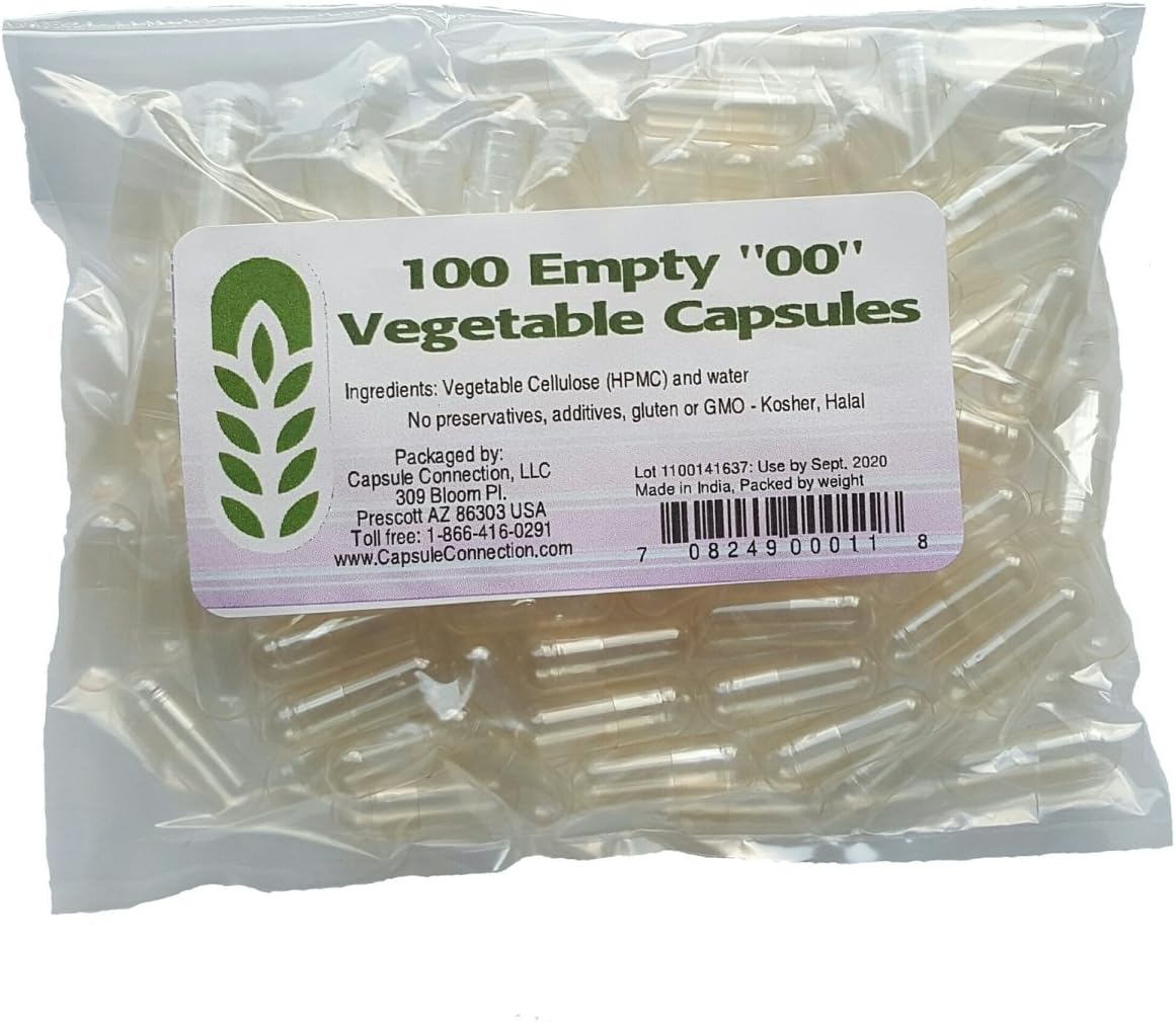 Capsule Connection 100 Empty Vegetable Capsules '00' Size, Vegan & Vegetarian - UK - görsel 1
