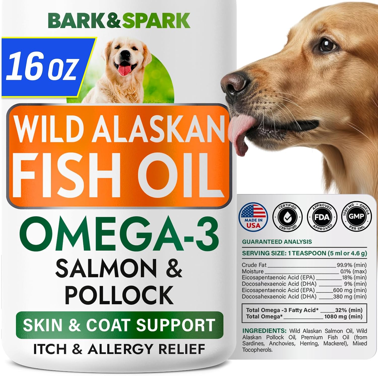 Omega-3 Fish Oil for Dogs – EPA & DHA Fatty Acids – 180ct - görsel 8