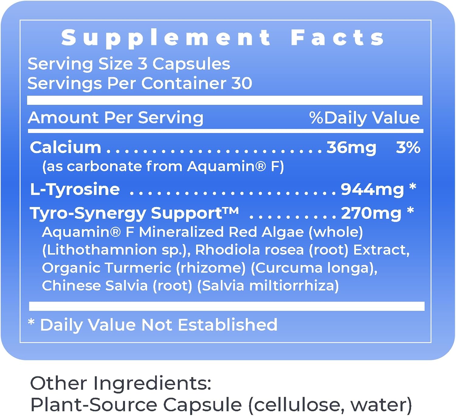 Premier Research Labs Tyrosine Matrix – L-Tyrosine Supplement with Rhodiola & Red Algae, 90 Capsules - görsel 7