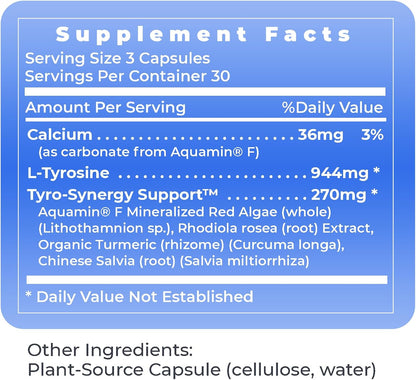 Premier Research Labs Tyrosine Matrix – L-Tyrosine Supplement with Rhodiola & Red Algae, 90 Capsules