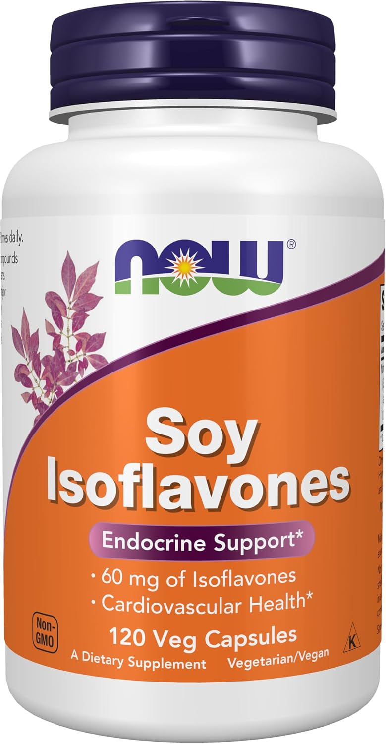 NOW Foods Soya Isoflavones, 60 mg, 120 Vegan Capsules - görsel 1