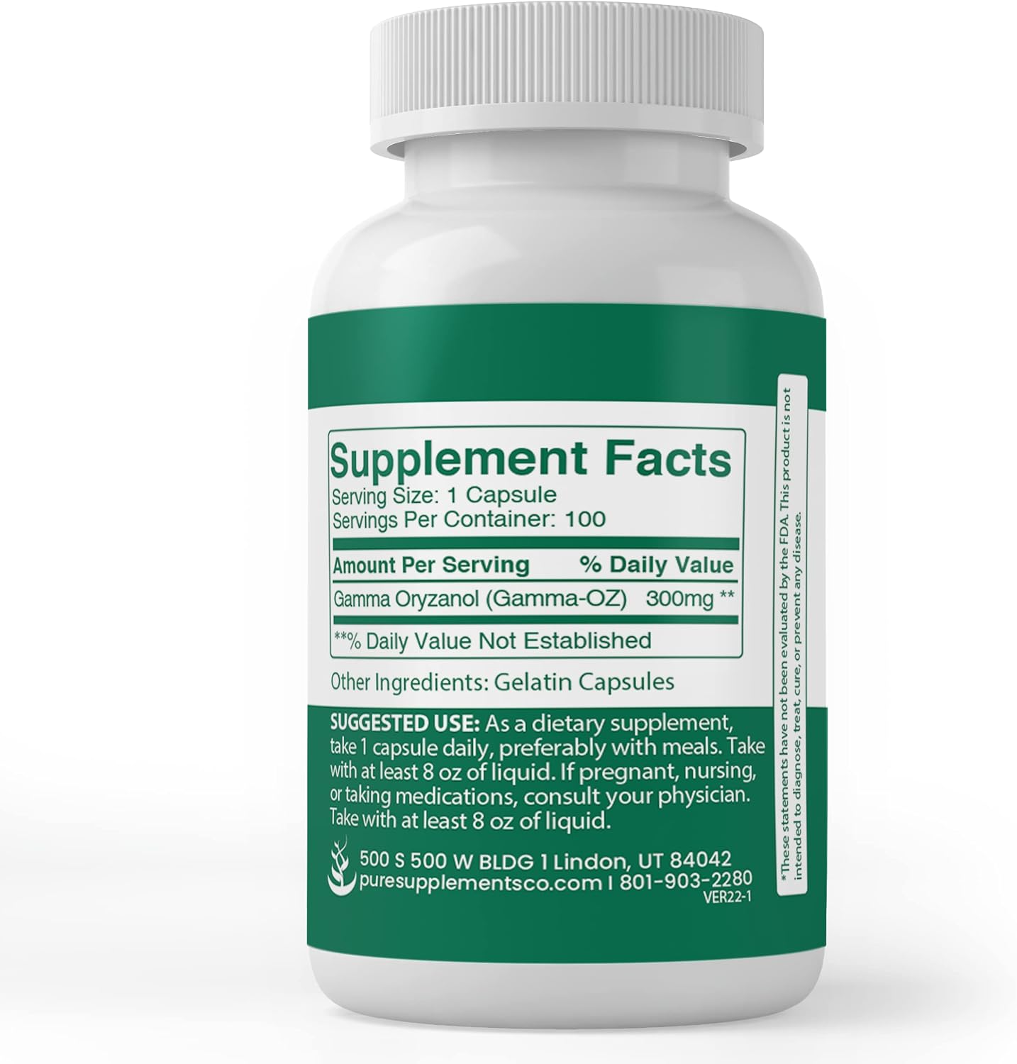 PURE ORIGINAL INGREDIENTS Gamma Oryzanol 100 Capsules – No Additives, Lab Verified - görsel 3