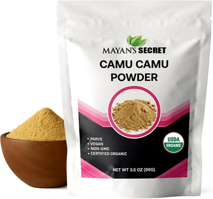 Mayan's Secret Organic Camu Camu Powder – USDA Certified Organic, Vegan, Non-GMO – High Vitamin C Superfood, 99g