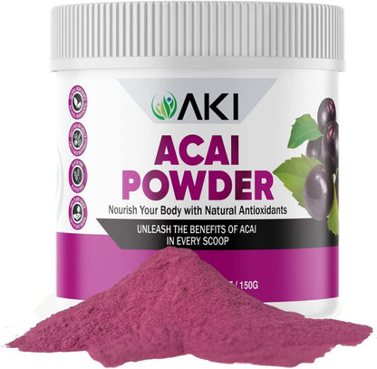 AKI Acai Powder - Non-GM, Vegan Friendly & Gluten-free (150 g / 5.30 oz)