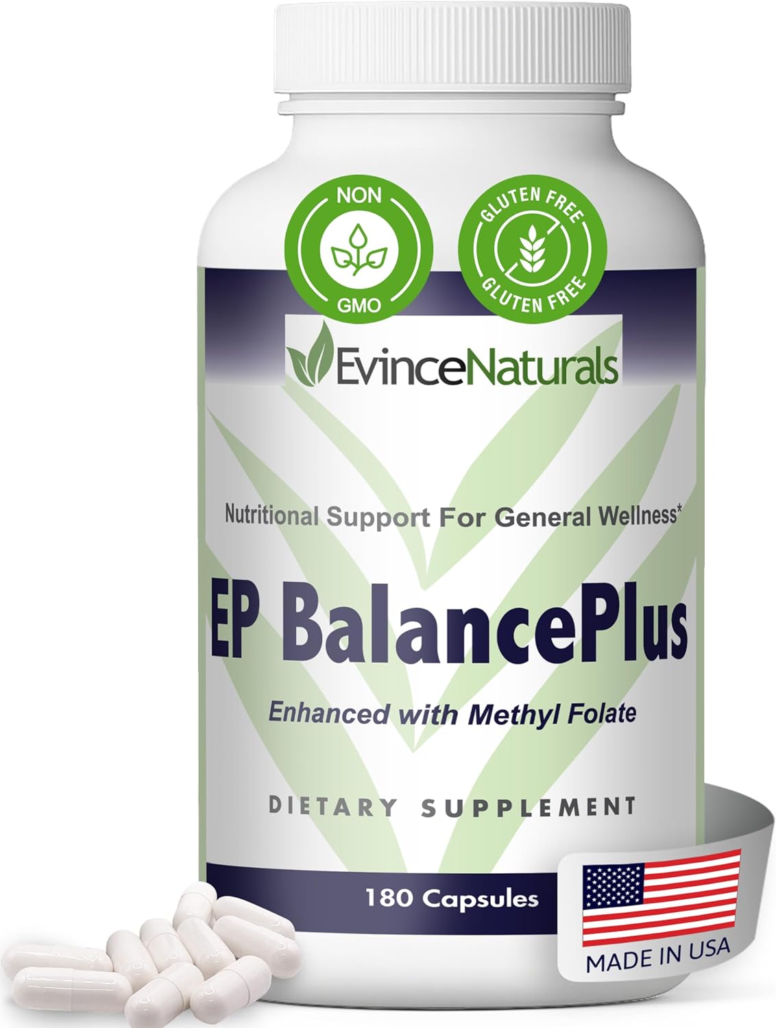 EP BalancePlus Multivitamin for Adults - Multivitamin for Men & Women with Vitamins and Minerals - Methyl Folate & Amino Acids for Nutritional Support - General Wellness Supplement, 180 Capsules - görsel 1