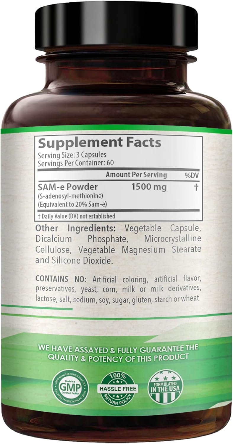 HealthyWayRx 1500mg SAM-e Supplement - S-Adenosyl-L-Methionine Capsules for Brain, Liver & Mood Support (60 Servings) - görsel 8
