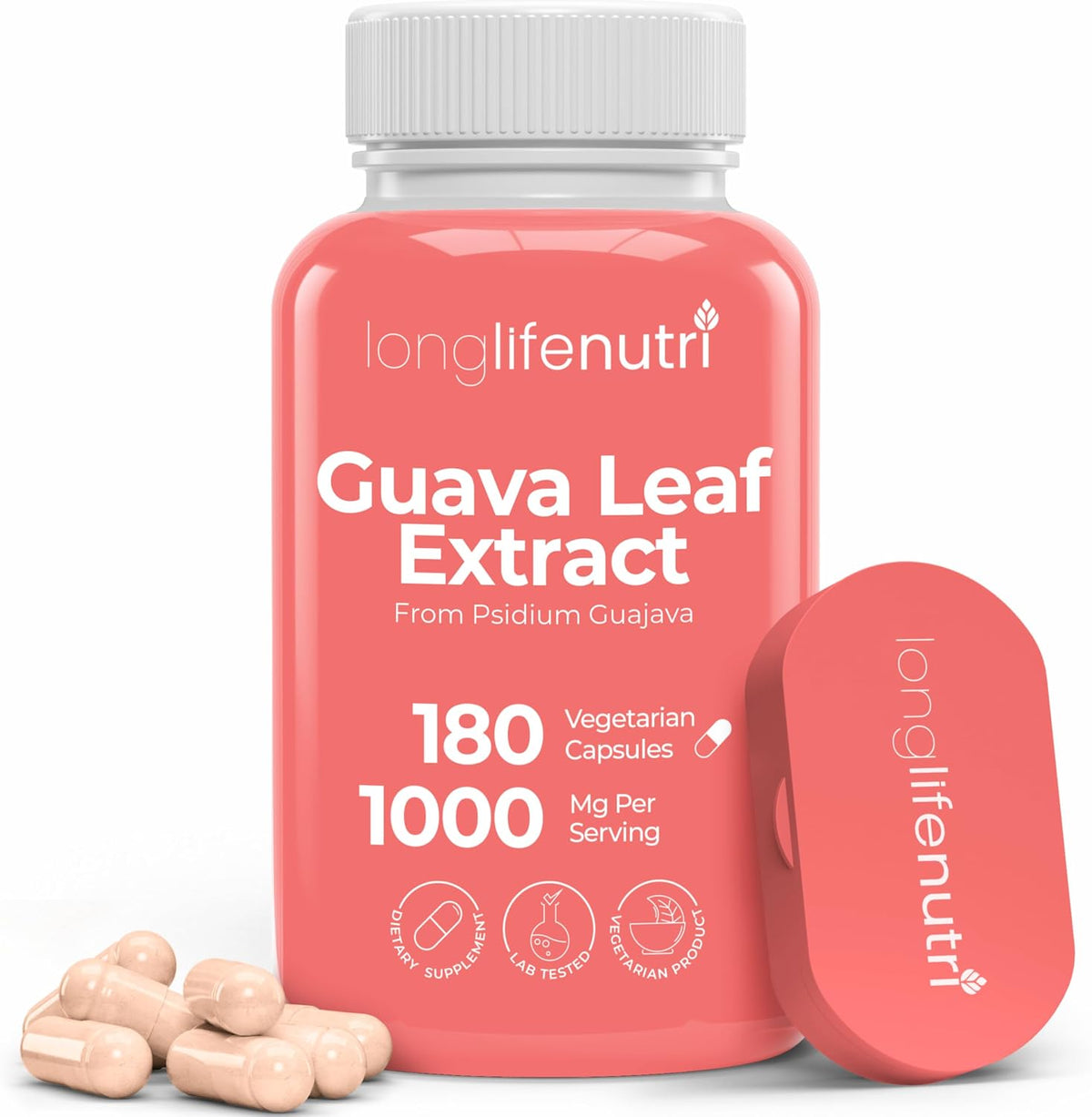 Guava Leaf Extract 1000mg – Organic Supplement, 180 Vegetarian Capsules - görsel 1
