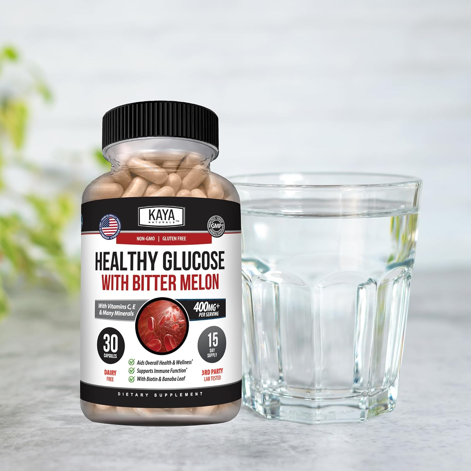 Kaya Naturals Healthy Gluco – 20 Herbs, Vitamins & Minerals for Glucose Support (30 Capsules) - görsel 7