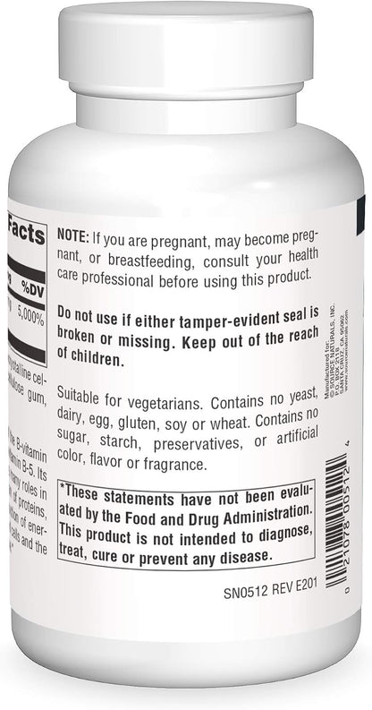 Source Naturals Pantothenic Acid 250 mg - 250 Tablets