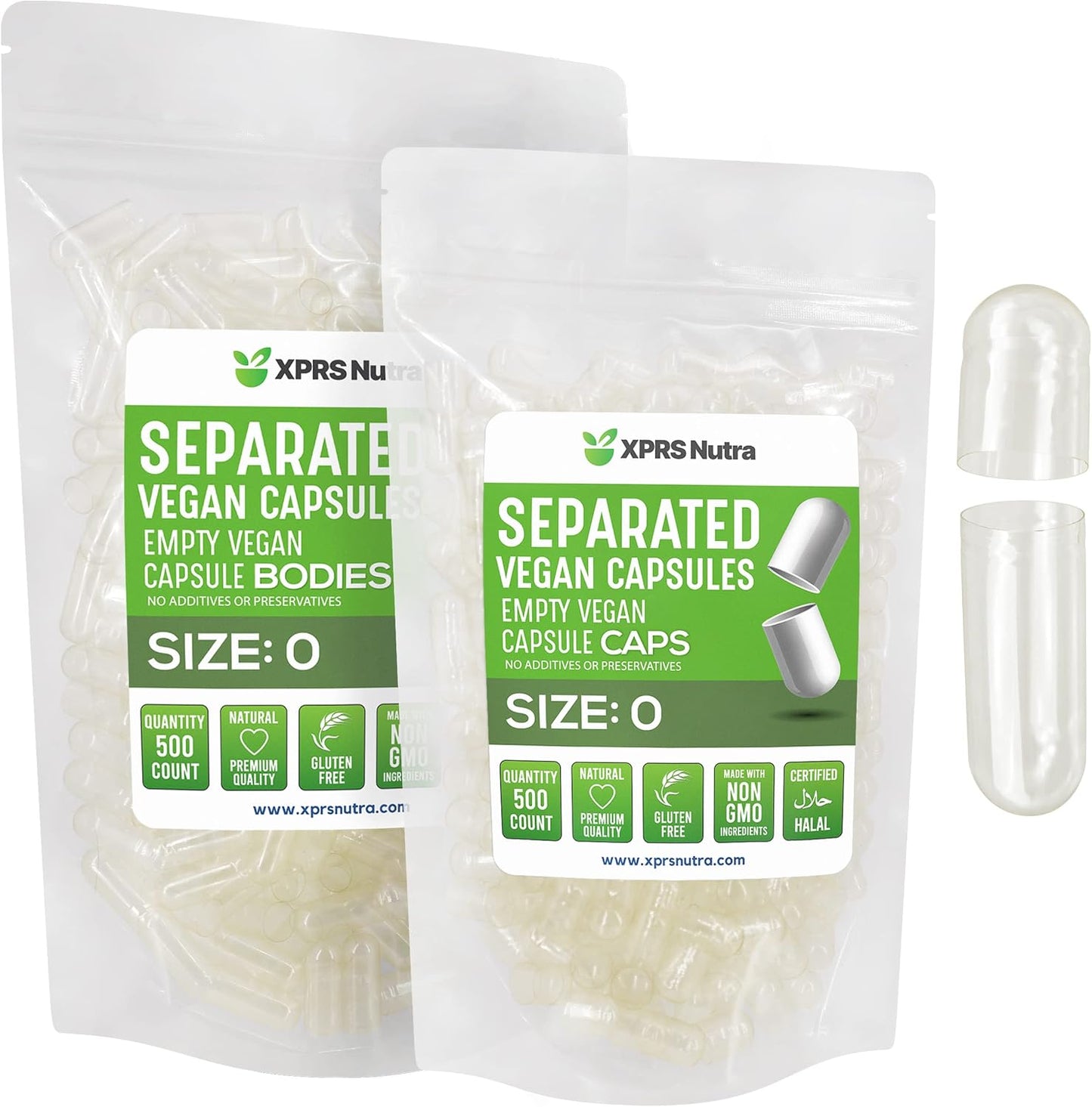 XPRS Nutra Vegan Size 0 Separated Capsules – 1000 Count - görsel 8